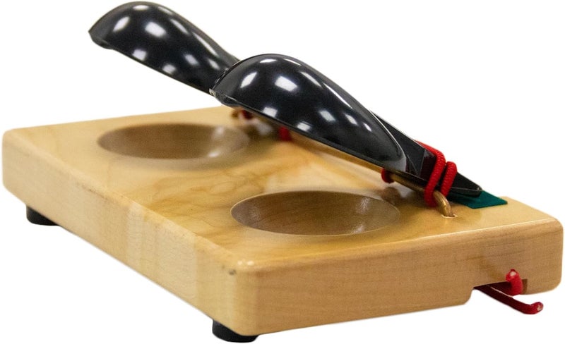 Basic Beat BB2P Mounted Table Castanets - 5.5" Authentic Sound with Hardwood Base for Dual-Handed Play - Image 1